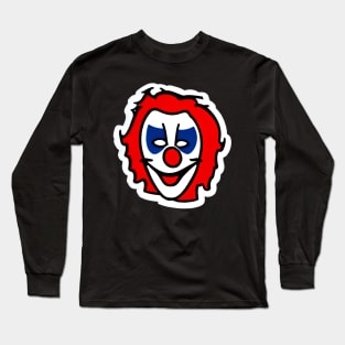 Unleash the Darkness: Bring Home the Sinister Grin of an Evil Clown in This Chilling Artwork! Long Sleeve T-Shirt